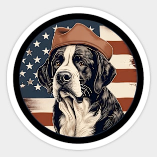 Patriotic Saint Bernard Sticker